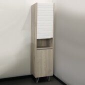 Шкаф-колонна COMFORTY Клеон 40, белый матовый / дуб дымчатый  00-00003947CF