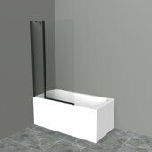 Шторка для ванной BelBagno UNO 1000 х 1500 мм., прозрачное стекло, профиль чёрный  UNO-V-11-100/150-C-NERO